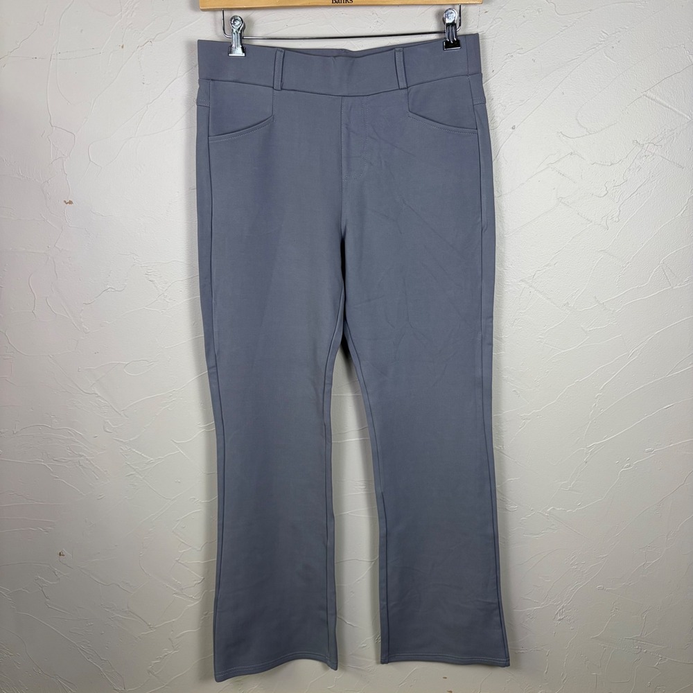 Kay Unger‎ Pants Gray Career Size L Ponte Knit Stretch Pull On Trousers Womens